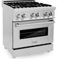 ZLINE Kitchen and Bath 30 in. Professional Gas Burner, Electric Oven Stainless Steel Range, RA30