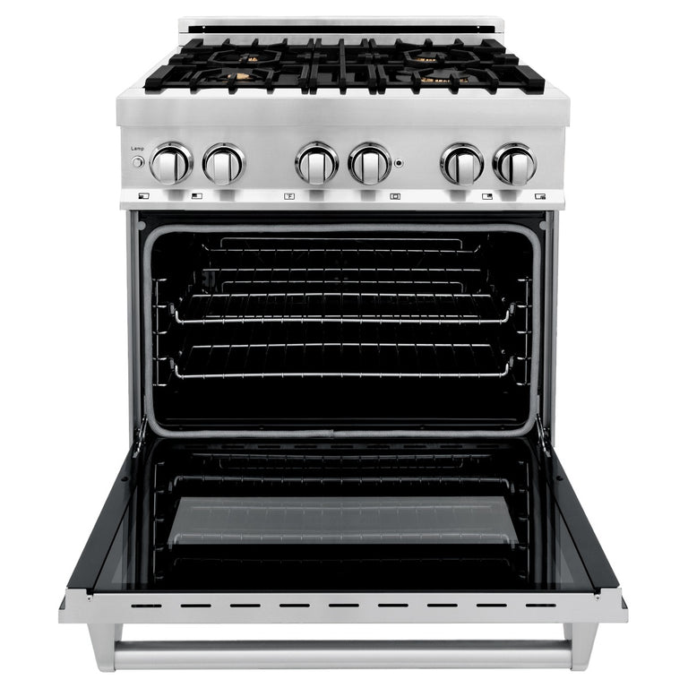 ZLINE 30 in. Professional Gas Burner/Electric Oven Stainless Steel Range with Brass Burners, RA-BR-30