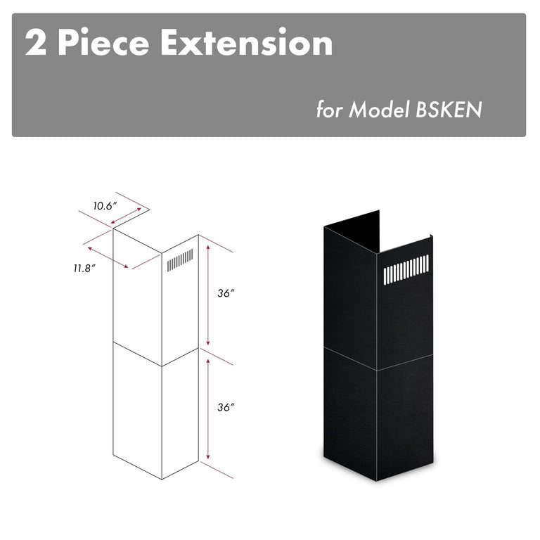 ZLINE 2 Piece Chimney Extension for 10-12ft Ceiling (2PCEXT-BSKEN)