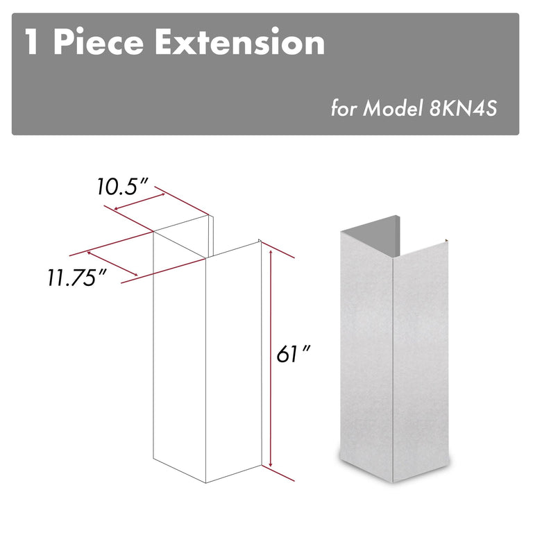 ZLINE 61 in. DuraSnow® Stainless Steel Chimney Extension for 12.5ft Ceiling, 8KN4S-E
