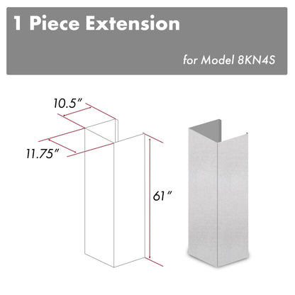 ZLINE 61 in. DuraSnow® Stainless Steel Chimney Extension for 12.5ft Ceiling, 8KN4S-E