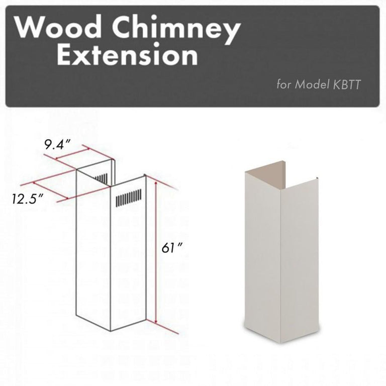 ZLINE 61 in. Wooden Chimney Extension for Ceilings up to 12.5 ft, KBTT-E