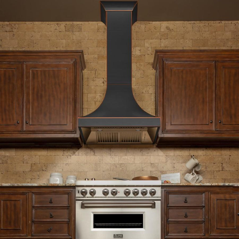 ZLINE 36 in. Designer Series Oil-Rubbed Bronze Wall Range Hood, 8632B-36