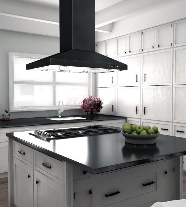 ZLINE 36 in. Designer Series Oil-Rubbed Bronze Island Range Hood, 8KL3