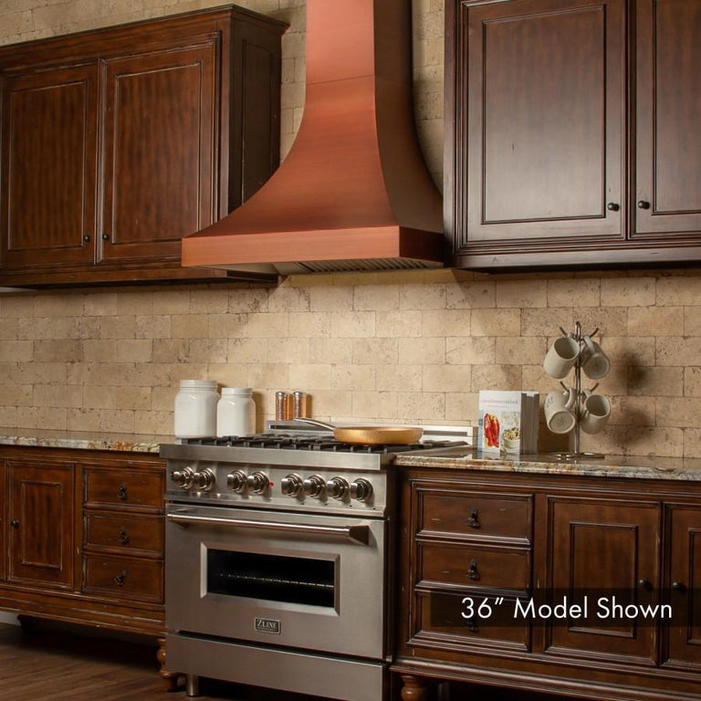 ZLINE 30 in. Designer Series Copper Finish Wall Range Hood, 8632C-30