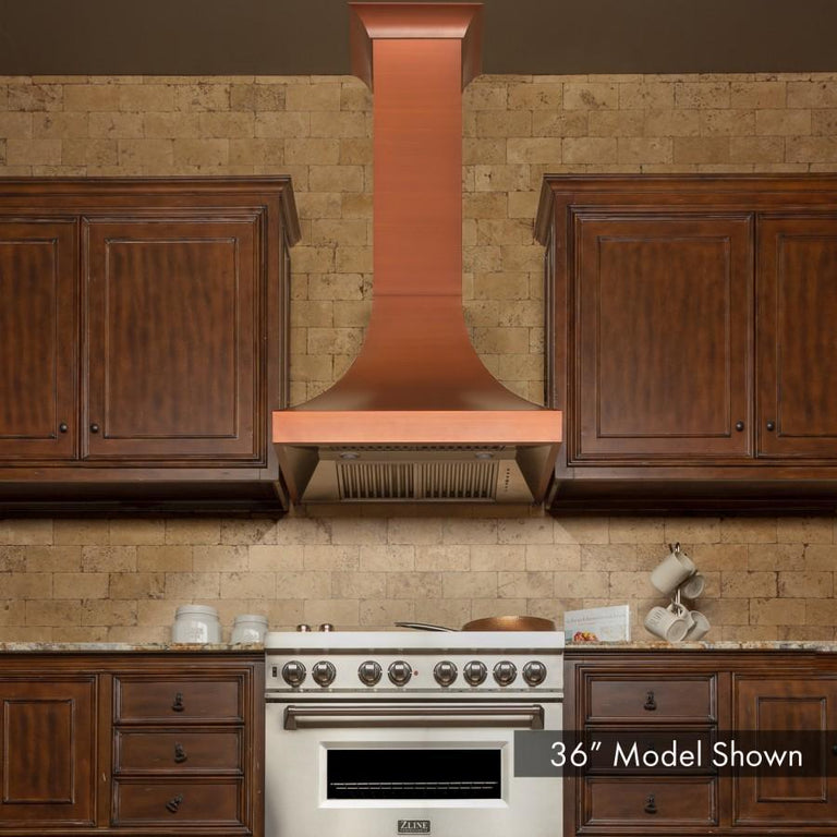 ZLINE 30 in. Designer Series Copper Finish Wall Range Hood, 8632C-30