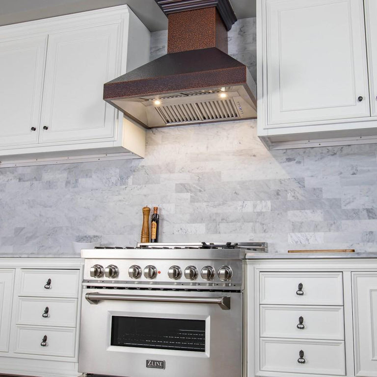 ZLINE 48 in. Copper Wall Range Hood 8667E-48, Crown Molding