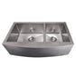 ZLINE 36 in. Courchevel Farmhouse Apron Mount Double Bowl DuraSnow® Stainless Steel Kitchen Sink with Bottom Grid, SA60D-36S