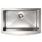 ZLINE 30" Zermatt Farmhouse Apron Mount Single Bowl DuraSnow® Stainless Steel Kitchen Sink with Bottom Grid, SAS-30S
