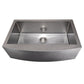 ZLINE 33 in. Vail Farmhouse Apron Mount Single Bowl DuraSnow® Stainless Steel Kitchen Sink with Bottom Grid, SAS-33S