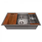 ZLINE 33 in. Garmisch Undermount Single Bowl DuraSnow® Stainless Steel Kitchen Sink with Bottom Grid and Accessories, SLS-33S