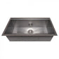 ZLINE 33 in. Garmisch Undermount Single Bowl DuraSnow® Stainless Steel Kitchen Sink with Bottom Grid and Accessories, SLS-33S
