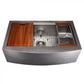 ZLINE 33 in. Moritz Farmhouse Apron Mount Single Bowl DuraSnow® Stainless Steel Kitchen Sink with Bottom Grid and Accessories, SLSAP-33S