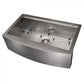 ZLINE 33 in. Moritz Farmhouse Apron Mount Single Bowl DuraSnow® Stainless Steel Kitchen Sink with Bottom Grid and Accessories, SLSAP-33S