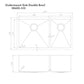 ZLINE 33 in. Chamonix Undermount Double Bowl DuraSnow® Stainless Steel Kitchen Sink with Bottom Grid, SR60D-33S
