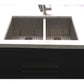 ZLINE 36 in. Chamonix Undermount Double Bowl DuraSnow® Stainless Steel Kitchen Sink with Bottom Grid, SR60D-36S