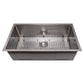 ZLINE 33 in. Meribel Undermount Single Bowl DuraSnow® Stainless Steel Kitchen Sink with Bottom Grid, SRS-33S