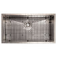 ZLINE 33 in. Meribel Undermount Single Bowl DuraSnow® Stainless Steel Kitchen Sink with Bottom Grid, SRS-33S