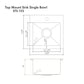 ZLINE 15 in. Donner Topmount Single Bowl DuraSnow® Stainless Steel Bar Kitchen Sink, STS-15S