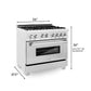 ZLINE Kitchen and Bath 36 in. Professional Gas Burner/Electric Oven in DuraSnow® Stainless with DuraSnow® Stainless Door, RAS-SN-36