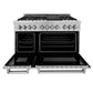 ZLINE 48 in. Professional Gas Burner/Electric Oven in DuraSnow® Stainless Steel with Brass Burners, RAS-SN-BR-48