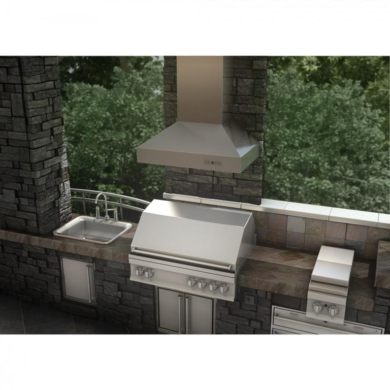 ZLINE 30 in. Convertible Vent Wall Mount Range Hood in Outdoor Approved Stainless Steel, 697-304-30
