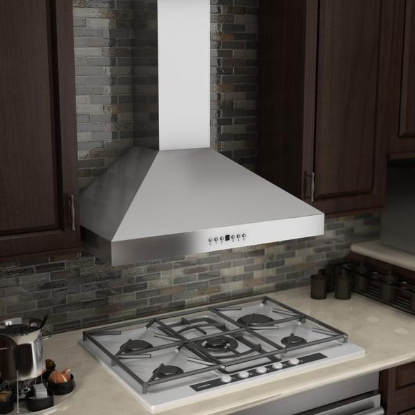 ZLINE 48 in. Convertible Vent Wall Mount Range Hood in Stainless Steel with Crown Molding, KL3CRN-48