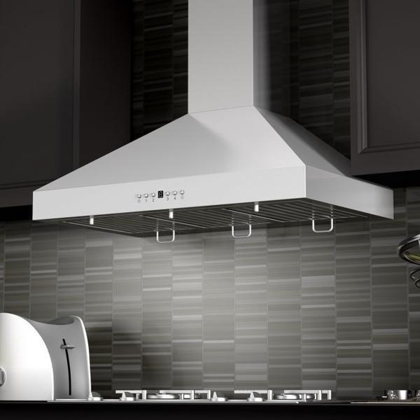 ZLINE 42 in. Convertible Vent Wall Mount Range Hood in Stainless Steel with Crown Molding, KL3CRN-42