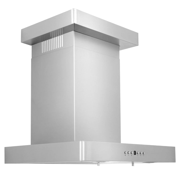 ZLINE 42 in. Convertible Vent Wall Mount Range Hood in Stainless Steel with Crown Molding, KECRN-42